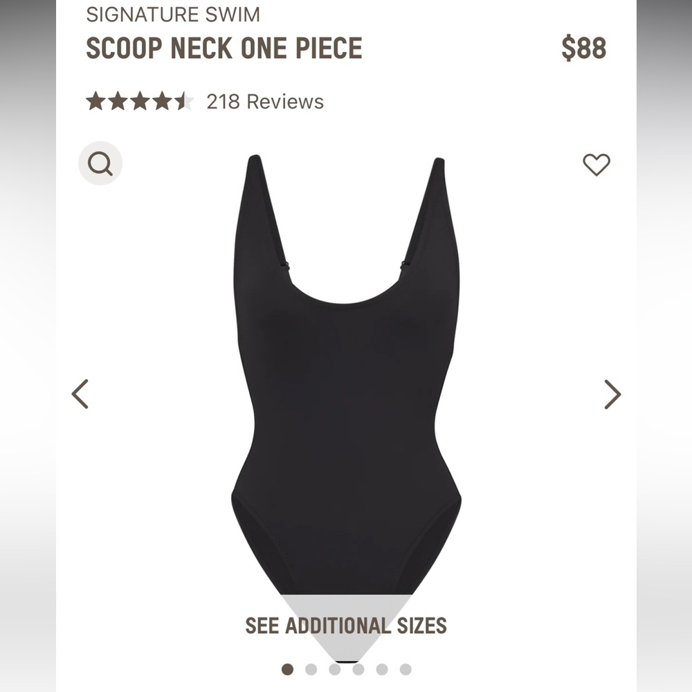 Skims Scoop Neck Onepiece Swimsuit NWT (Avilable size 2X) MRSP$88